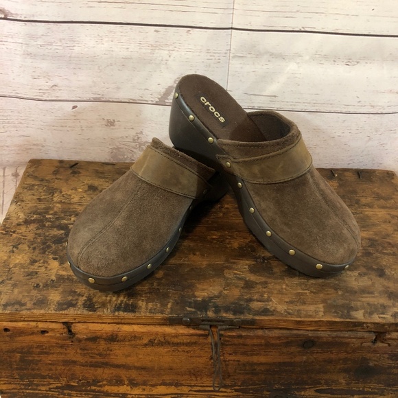 CROCS Shoes - CROCS  suede clog/mule with studs